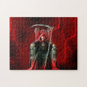 Grim Reaper On His Throne Jigsaw Puzzle