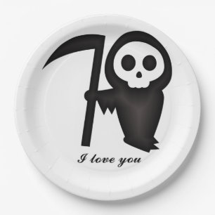 Grim Reaper Paper Plate