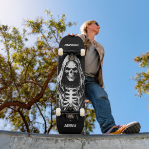 Grim Reaper Personalised Edgy Gothic Skull Skateboard
