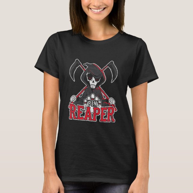 Grim Reaper Pin Reaper Bowling T-Shirt (Front)