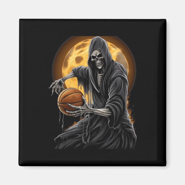 Grim Reaper Playing Basketball Graphic Tees for Me Magnet (Front)