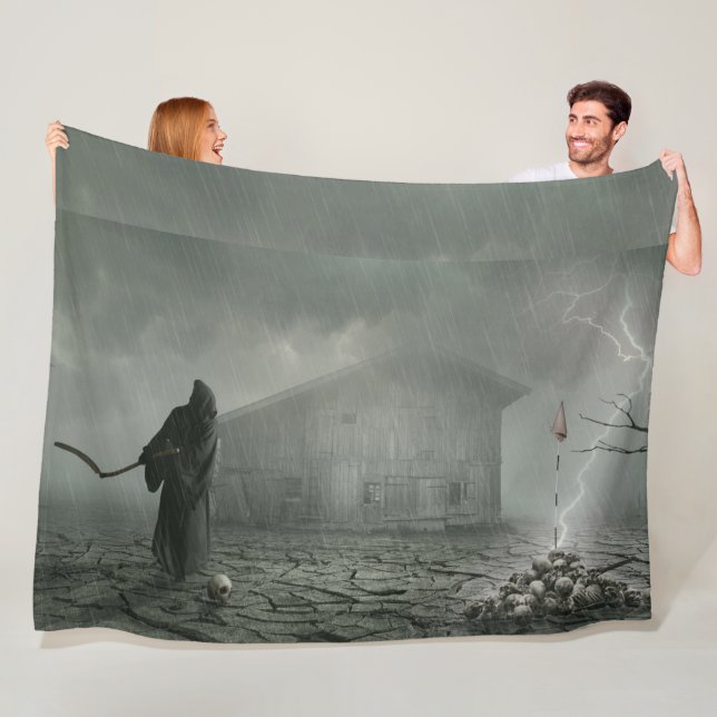 GRIM REAPER PLAYS GOLF FLEECE BLANKET (In Situ)