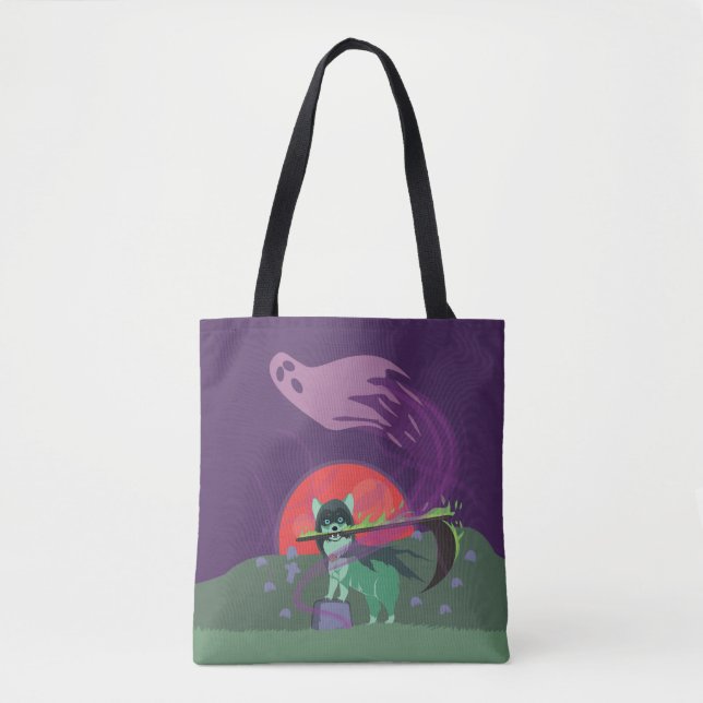 Grim Reaper Puppy Tote Bag (Front)