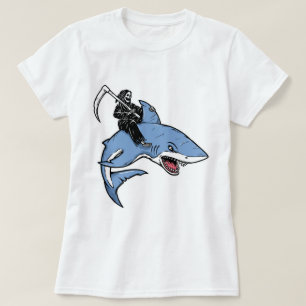 Grim Reaper Riding a Shark T-Shirt
