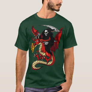 Grim Reaper Riding Dragon T-Shirt