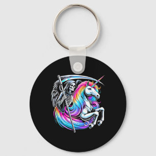 Grim Reaper Riding Unicorn Funny Gothic Pastel Got Key Ring