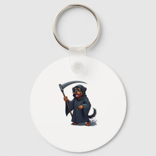 Grim Reaper Rottweiler Dog Key Ring