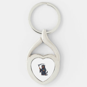Grim Reaper Rottweiler Dog Key Ring