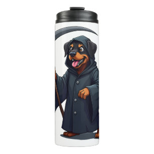 Grim Reaper Rottweiler Dog Thermal Tumbler