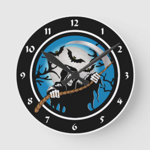 Grim Reaper Round Clock