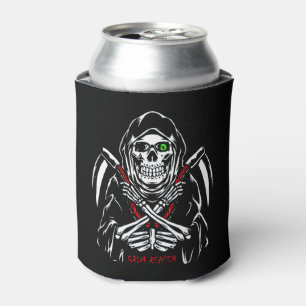 Grim Reaper Scythe Death Skeleton Bones Halloween Can Cooler