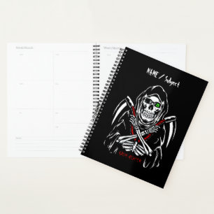 Grim Reaper Scythe Death Skeleton Bones Halloween Planner
