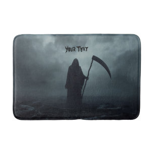 Grim Reaper Scythe Halloween T-Shirt  Customizable Bath Mat