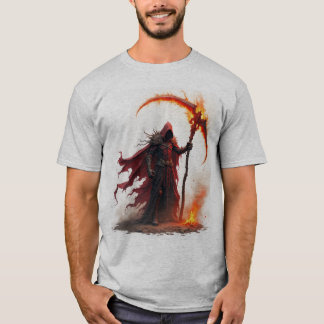 Grim reaper scythe print t-shirt