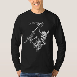 Grim Reaper Skeleton Halloween Scary Bones Skull G T-Shirt