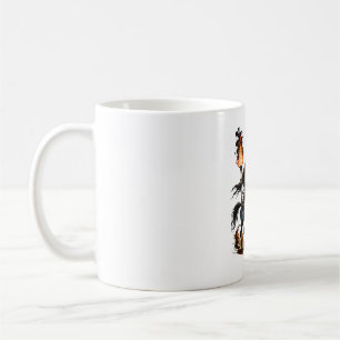 Grim Reaper Skeleton Riding Horse Flames Coffee Mug