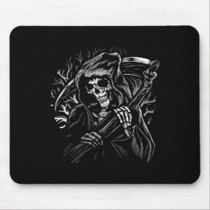 grim reaper skull death scythe dead gothic horror  mouse pad