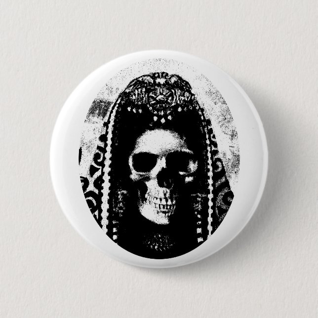 Grim Reaper Skull Design 6 Cm Round Badge (Front)