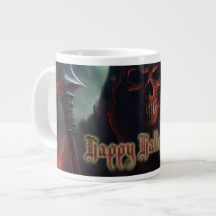 Grim Reaper Skull Halloween Spooky Art Large Coffee Mug