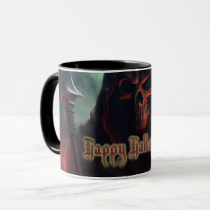 Grim Reaper Skull Halloween Spooky Art Mug