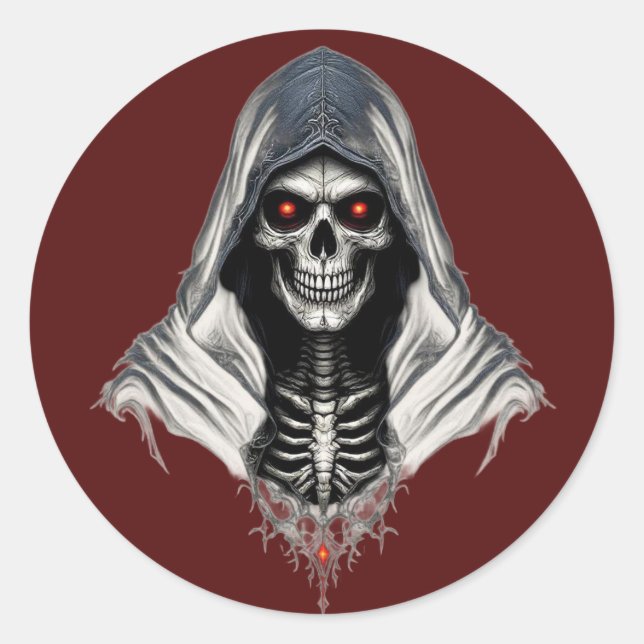 Grim Reaper Skull Sticker (Front)