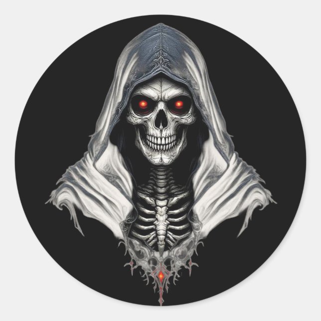 Grim Reaper Skull Sticker (Front)