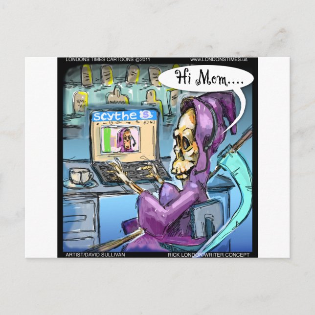 Grim Reaper & Skythe Funny Gifts Cards & Tees (Front)