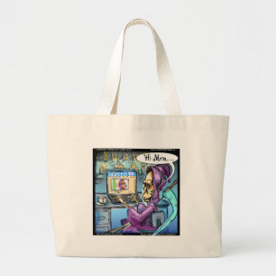 Grim Reaper & Skythe Funny Gifts Cards & Tees Large Tote Bag