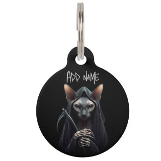 Grim Reaper Sphynx Cat ID Tag