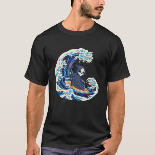 Grim Reaper Surfing  Great Wave Surfing Men Women  T-Shirt