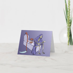 Grim Reaper Waiting with Hourglass Thank You Card