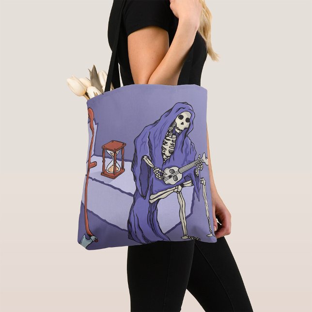 Grim Reaper Waiting with Hourglass Tote Bag (Creator Uploaded)