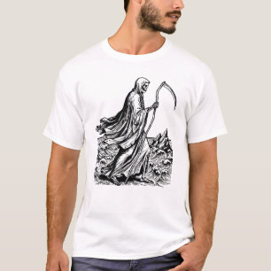 Grim reaper with scythe at the sea  T-Shirt