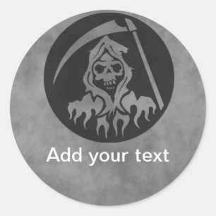 Grim Reaper with Scythe Classic Round Sticker