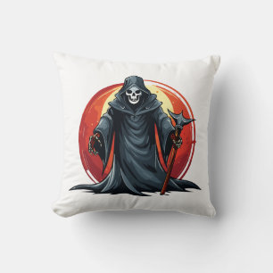 Grim Reaper with scythe death Cushion