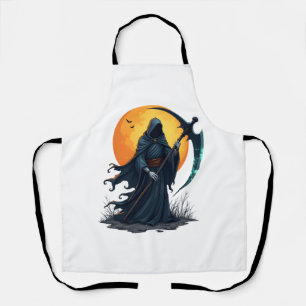 Grim Reaper with Scythe � Scary Halloween Shirt Apron