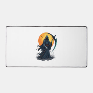 Grim Reaper with Scythe � Scary Halloween Shirt Desk Mat