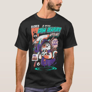 Grim Reapurr Neko Cat Grim Reaper Kitten Magic Ani T-Shirt