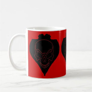 Grim Skull And Two Girls Coffee Mug