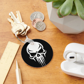 Grim Specter Dripping Skull Graphic Key Ring