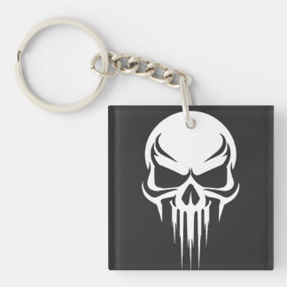 Grim Specter Dripping Skull Graphic Key Ring
