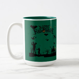 Grim Spirits Rising hunter green Two-Tone Coffee Mug