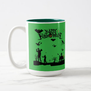 Grim Spirits Rising kelly green Two-Tone Coffee Mug