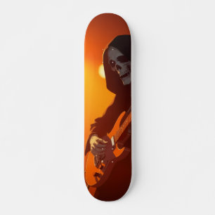 Grim with guitar skateboard