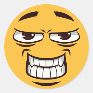 Grimacing Emoji Classic Round Sticker