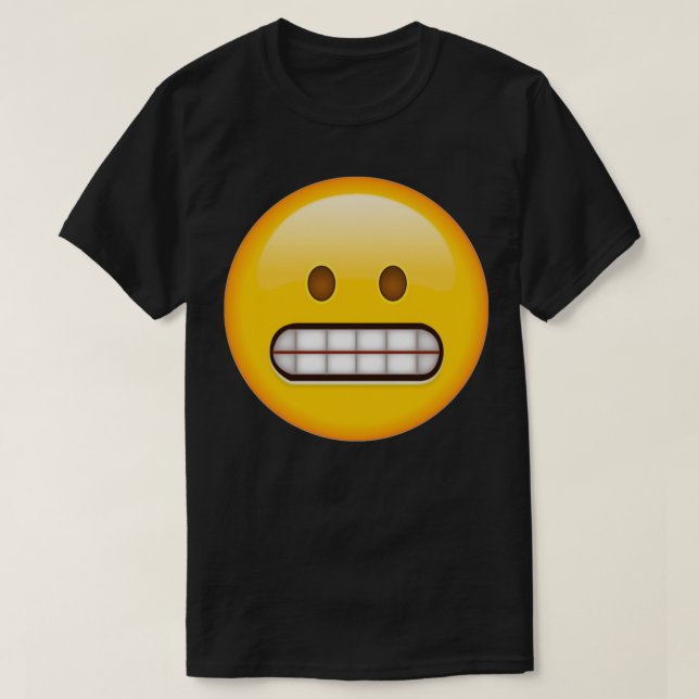 Grimacing Face Emoji T-Shirt (Design Front)
