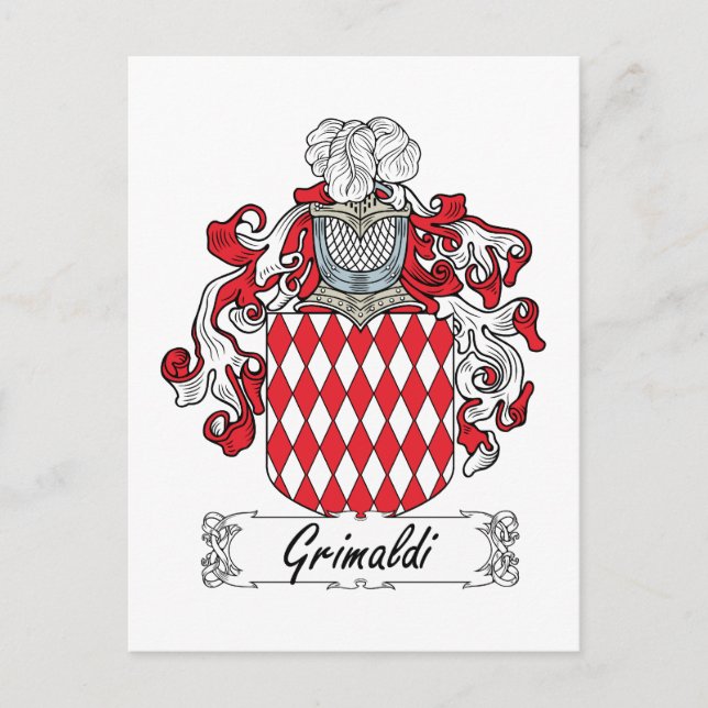 Grimaldi Family Crest Postcard (Front)