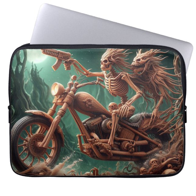 Grimbone and Skulldust, mounted their big chopper  Laptop Sleeve (Front)