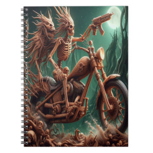 Grimbone and Skulldust, mounted their big chopper Notebook