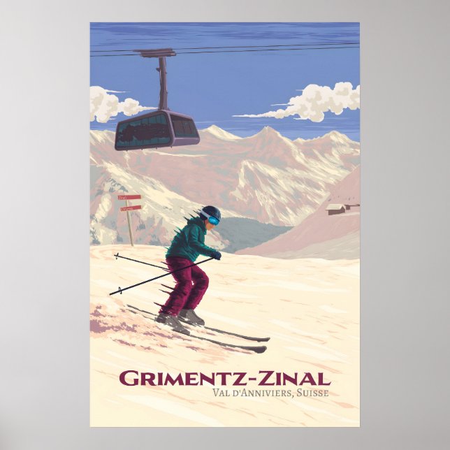Grimentz-Zinal Ski Resort Travel Poster (Front)